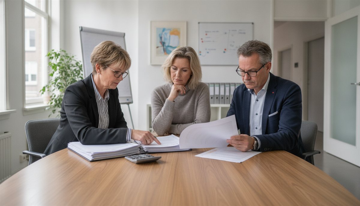 Bestuursleden lopen een offerte regel voor regel na