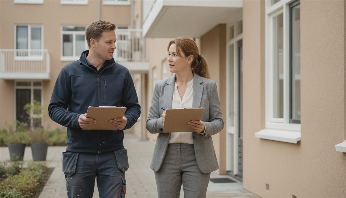 Oplevering van onderhoudswerk aan een appartementencomplex
